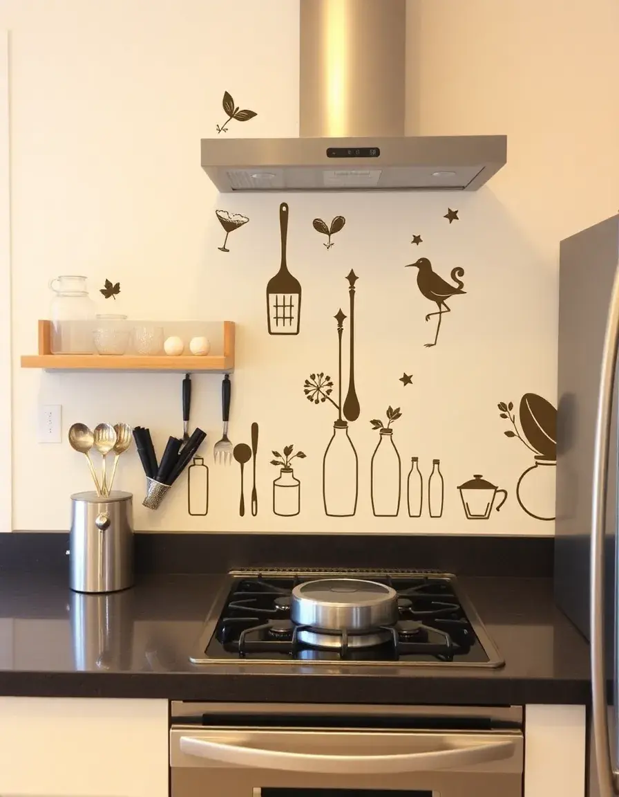 Wall Sticker Set avec motifs cuisine modernes