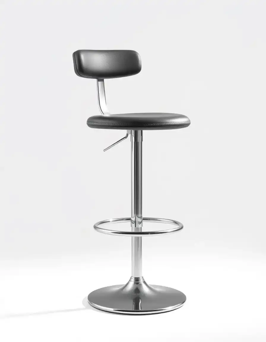 Tabouret de bar ajustable moderne avec siège rembourré et cadre métallique
