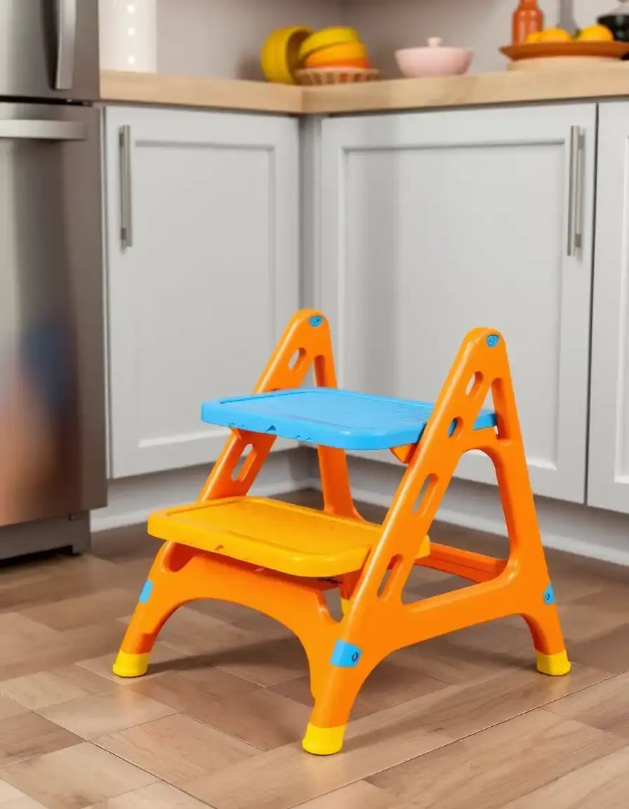Marchepied portable léger pour cuisine en plastique robuste et couleurs vives