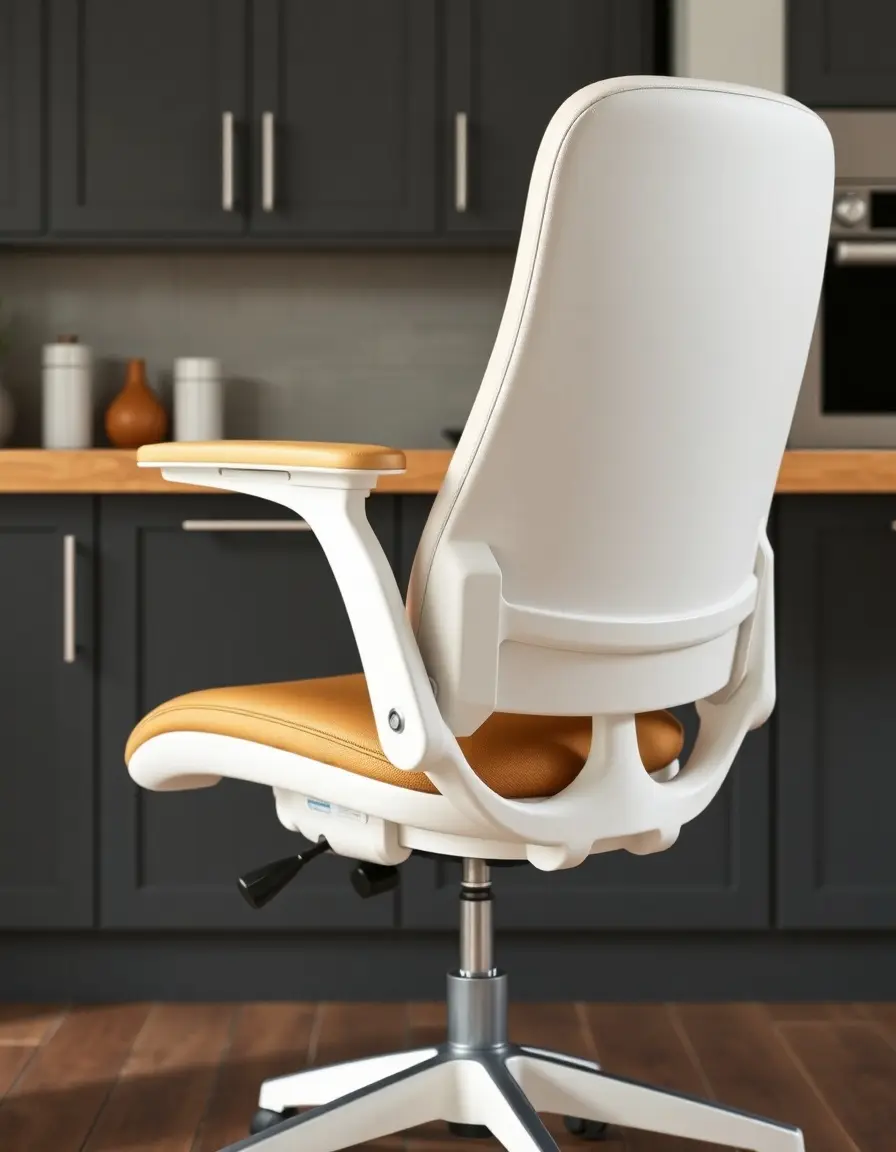 Chaise de cuisine ergonomique avec support lombaire et hauteur réglable