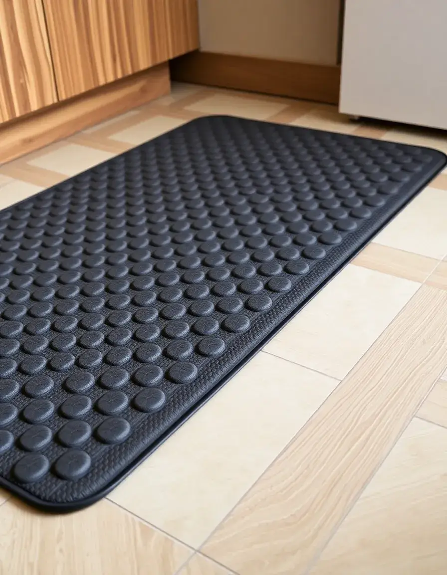 Tapis vinyle cuisine anti-fatigue rembourré avec mousse épaisse