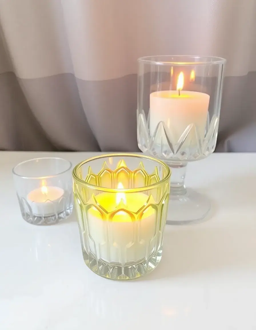 Ensemble de bougeoirs en verre pour chauffe-plat décoratifs