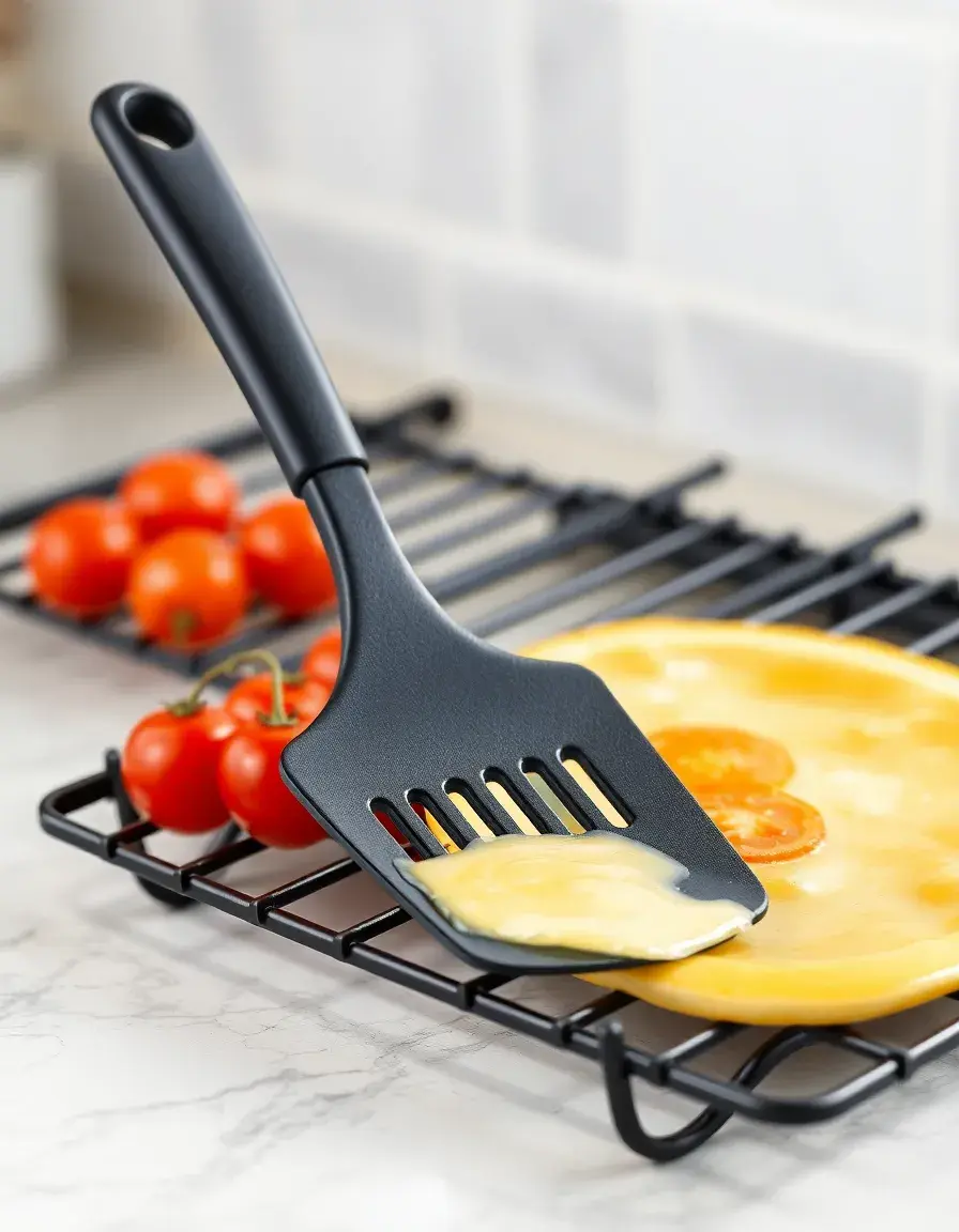 Spatule en nylon noir résistante à la chaleur pour ustensile cuisine