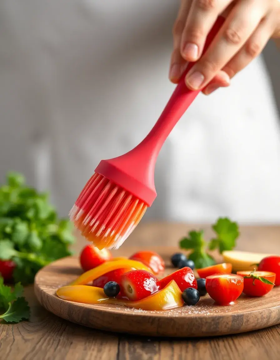 Pinceau de cuisine en silicone coloré pour marinades