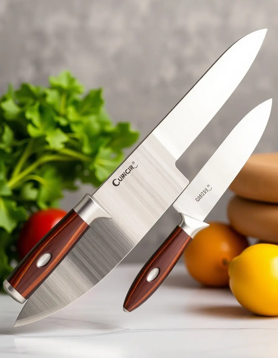 Set de 3 couteaux cuisine essentiels acier inoxydable