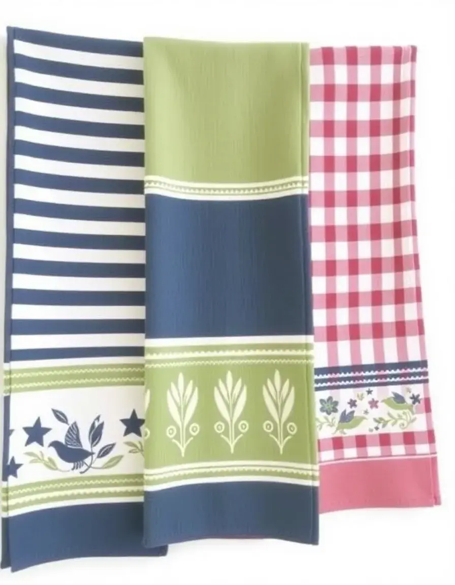 Lot de 3 torchons de cuisine en coton absorbant
