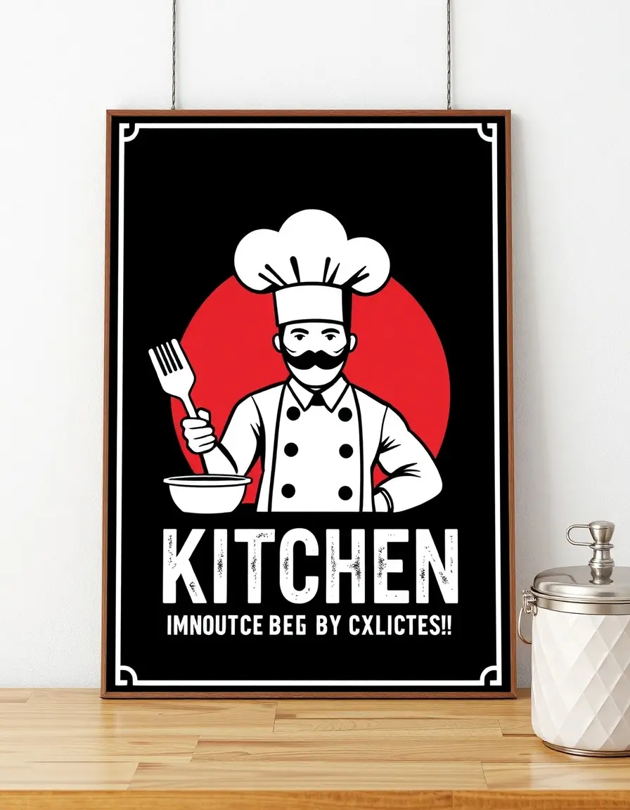 Poster de motivation chef cuisine laminé