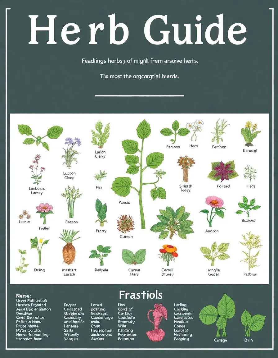 Guide illustré des herbes aromatiques haute résolution