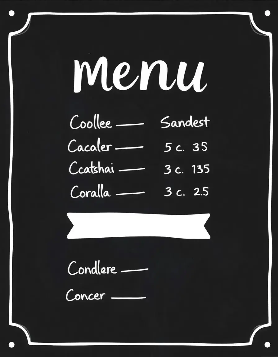 Affiche menu de cuisine style ardoise effaçable