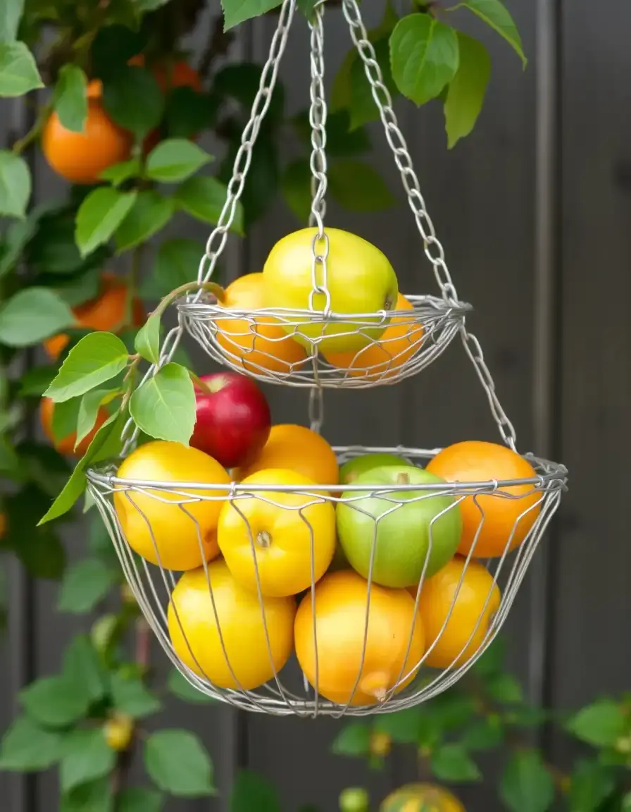 Corbeille à fruits suspendue à trois étages