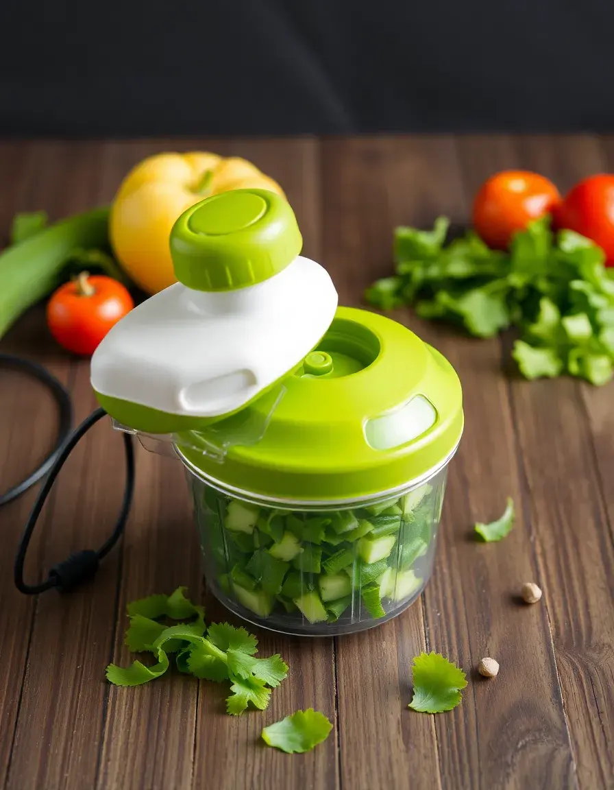 Hachoir à légumes manuel compact à cordon