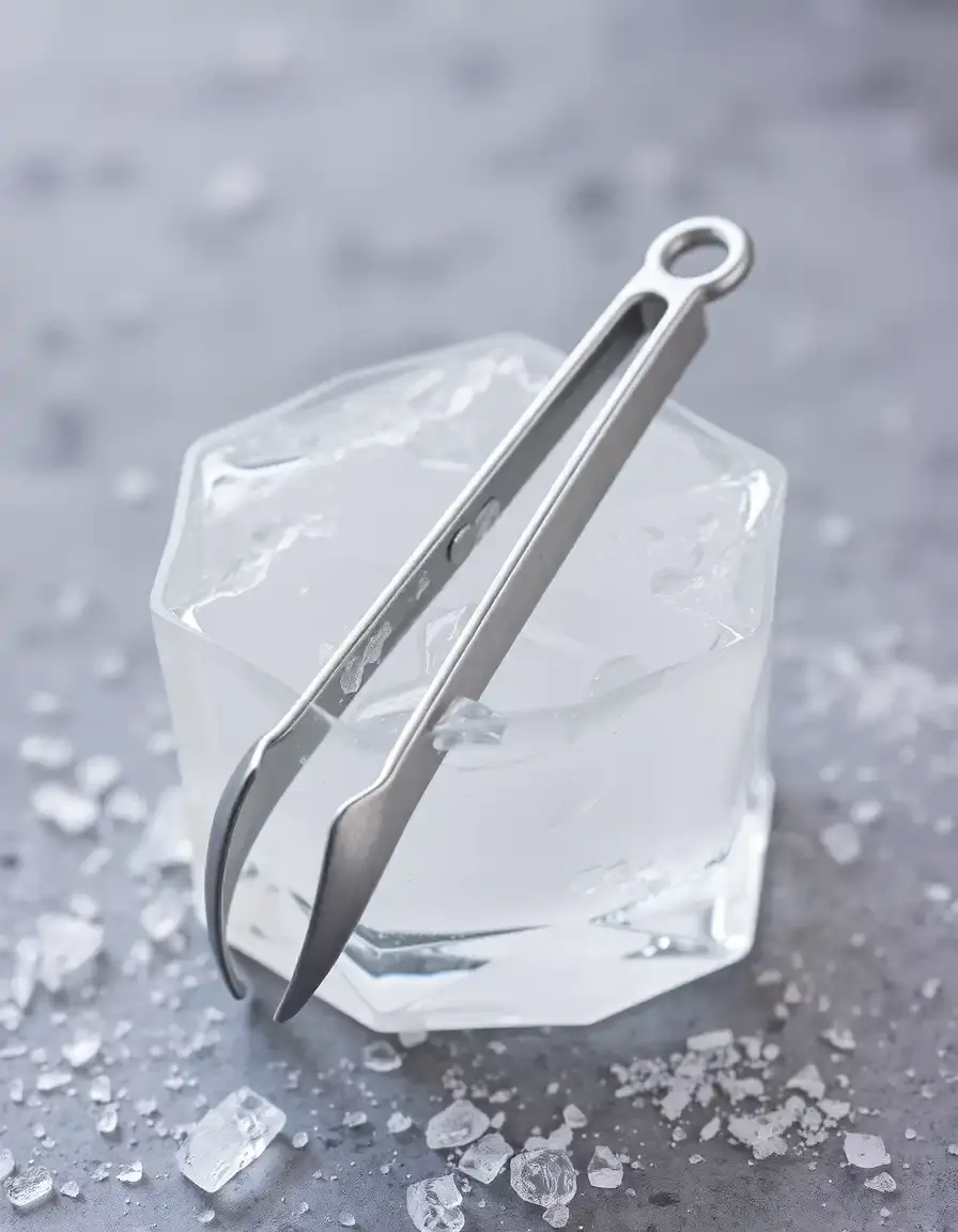 Pince à glace en métal avec pointes dentelées