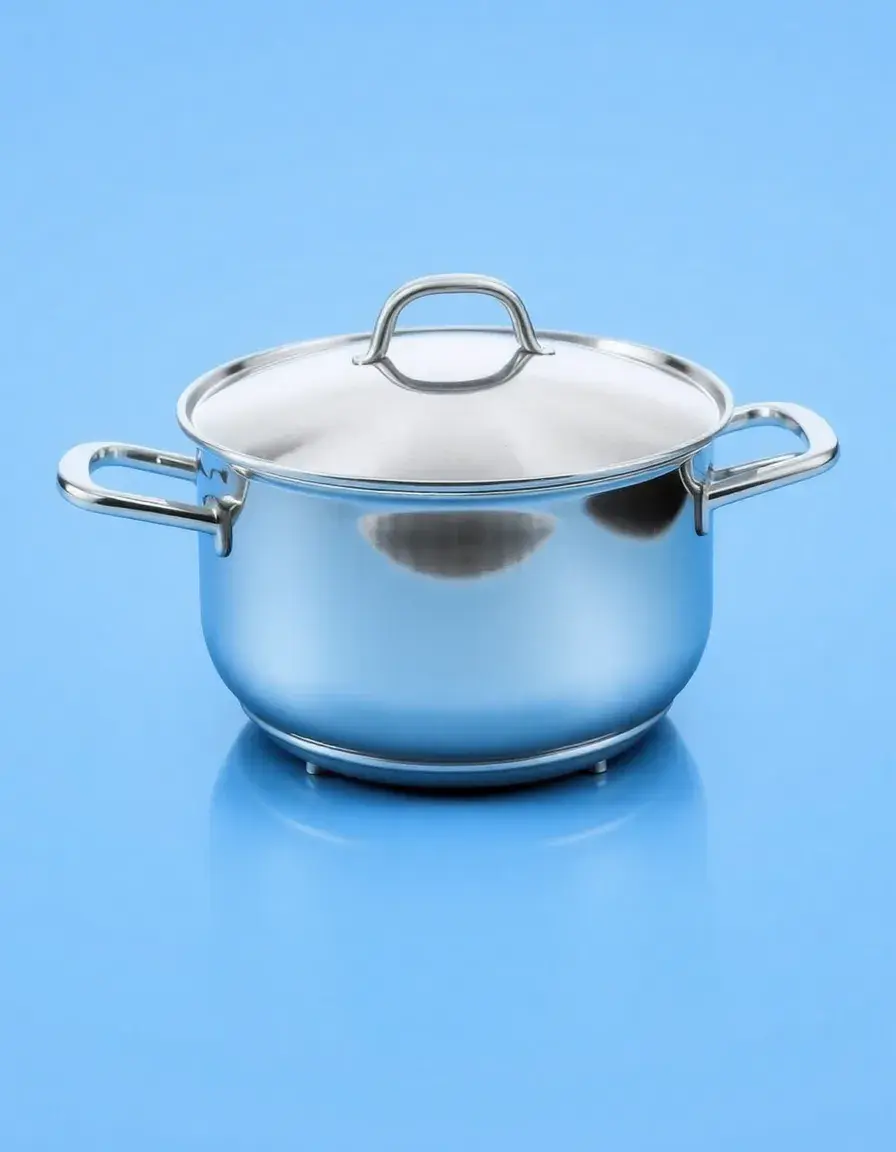 Casserole induction en acier inoxydable avec couvercle