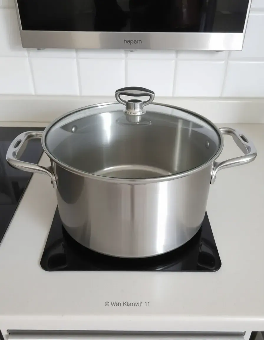 Marmite induction grand format avec couvercle en verre
