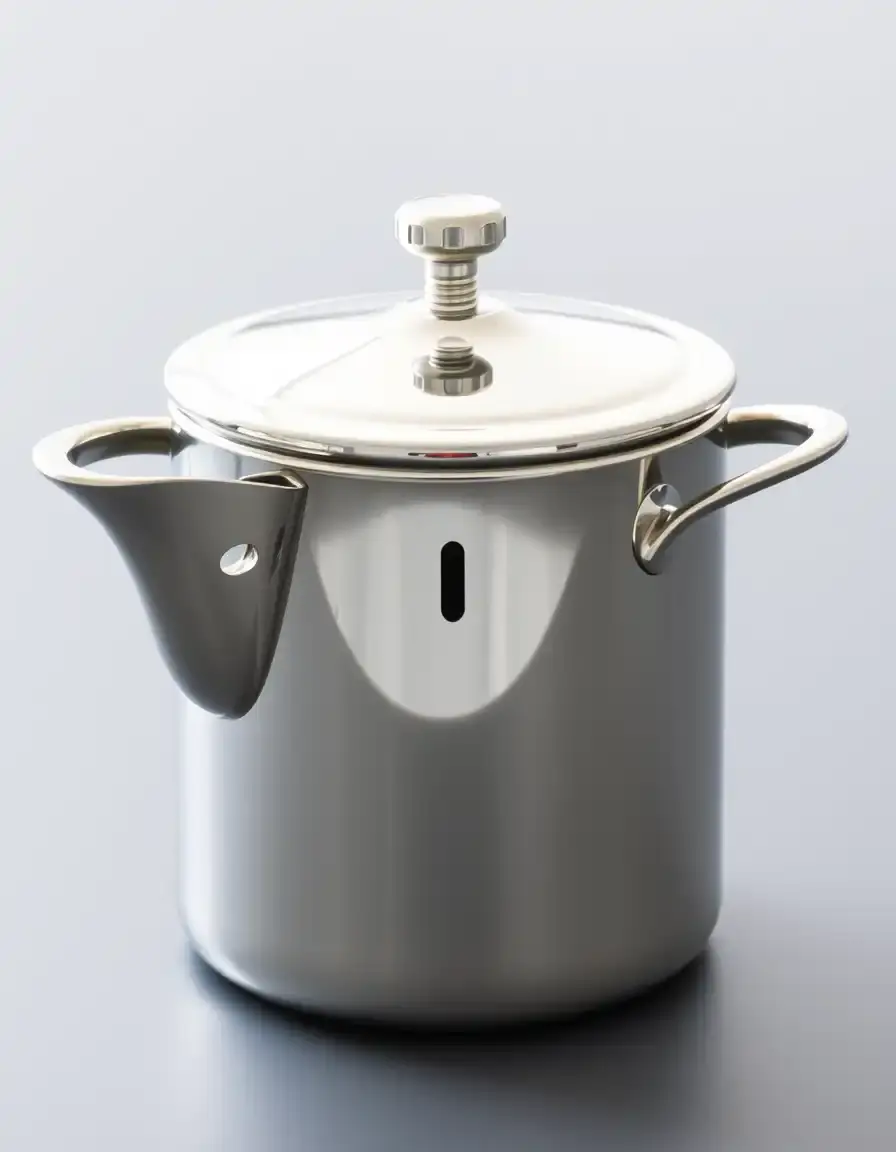 Saucepot en inox brillant avec couvercle ventilé