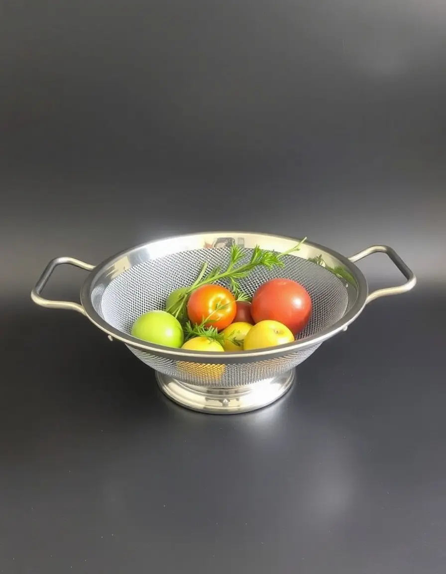 Passoire en inox avec poignées robustes