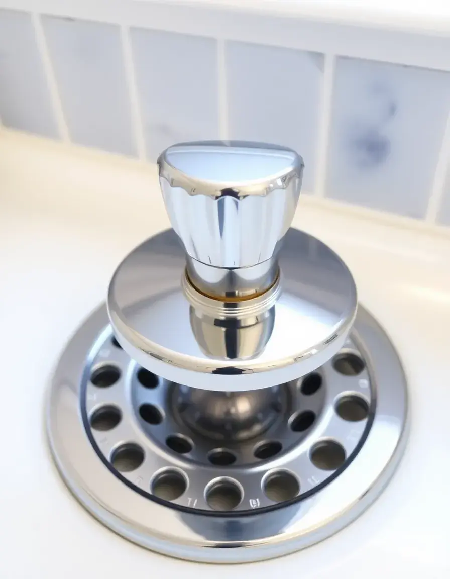 Bonde automatique pop-up chromée pour évier