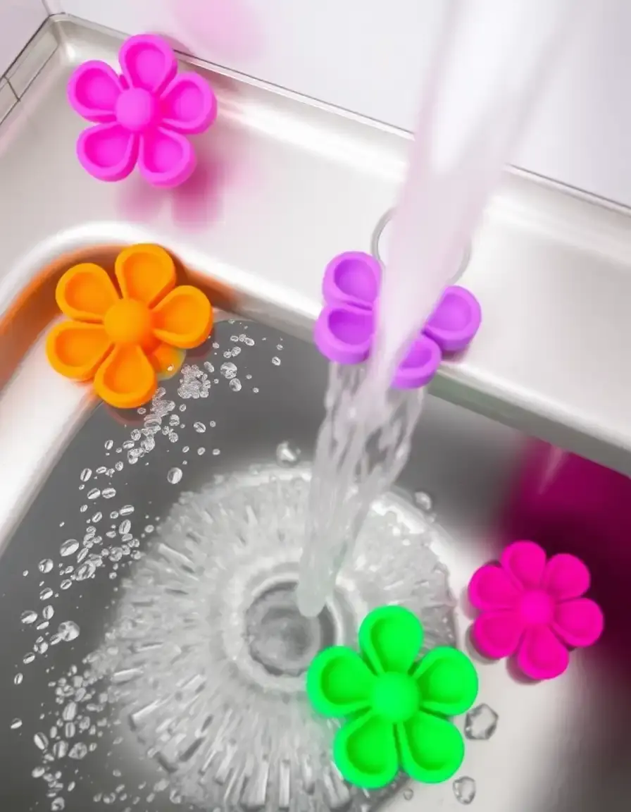 Protection de bonde en silicone coloré forme fleur