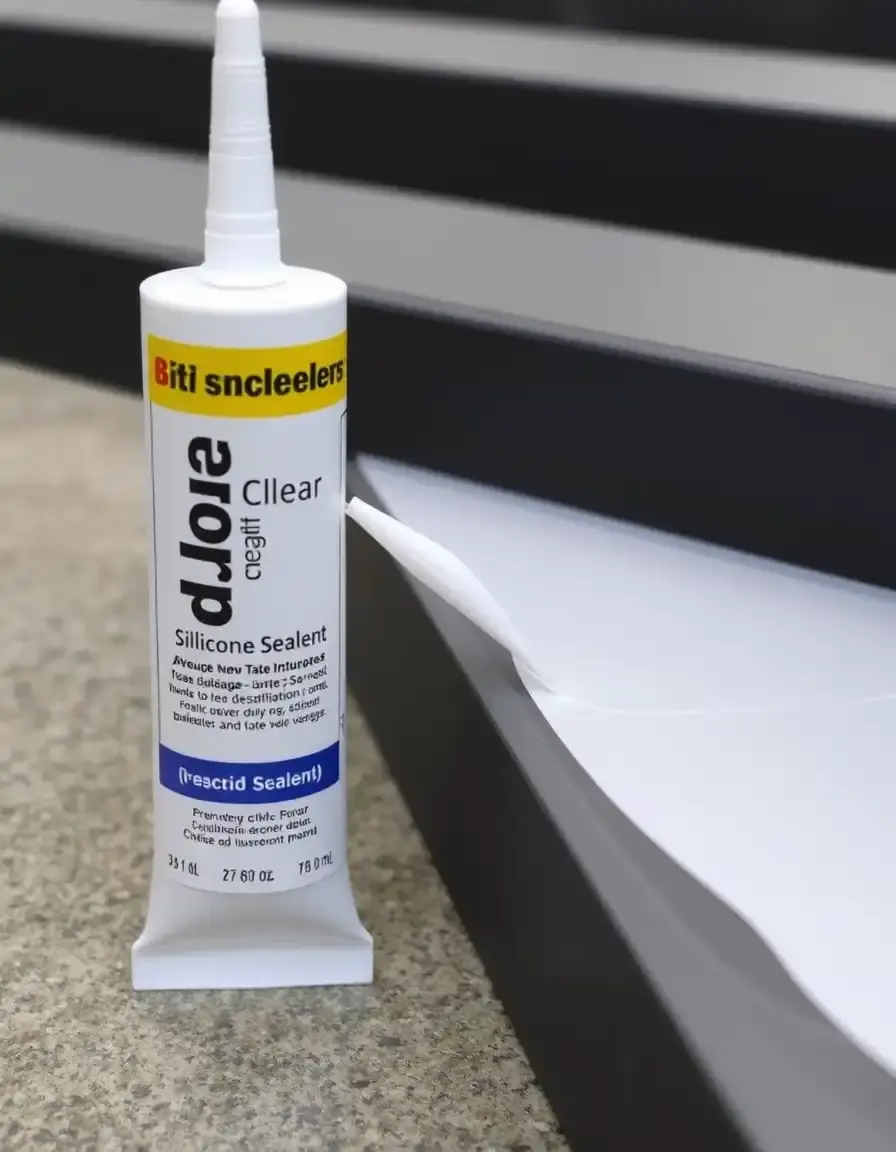 Tube de mastic silicone transparent pour joints de cuisine