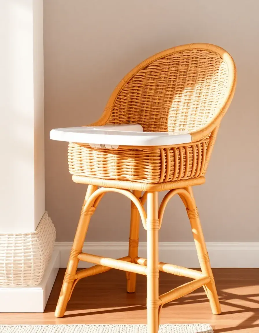 Chaise haute en rotin tressé pour une décoration naturelle