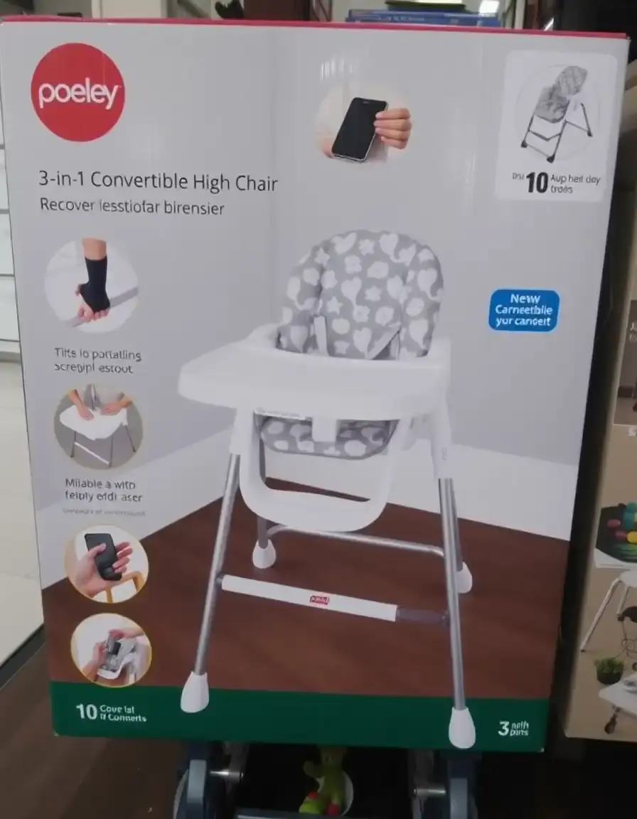 Chaise haute convertible 3-en-1 évolutive