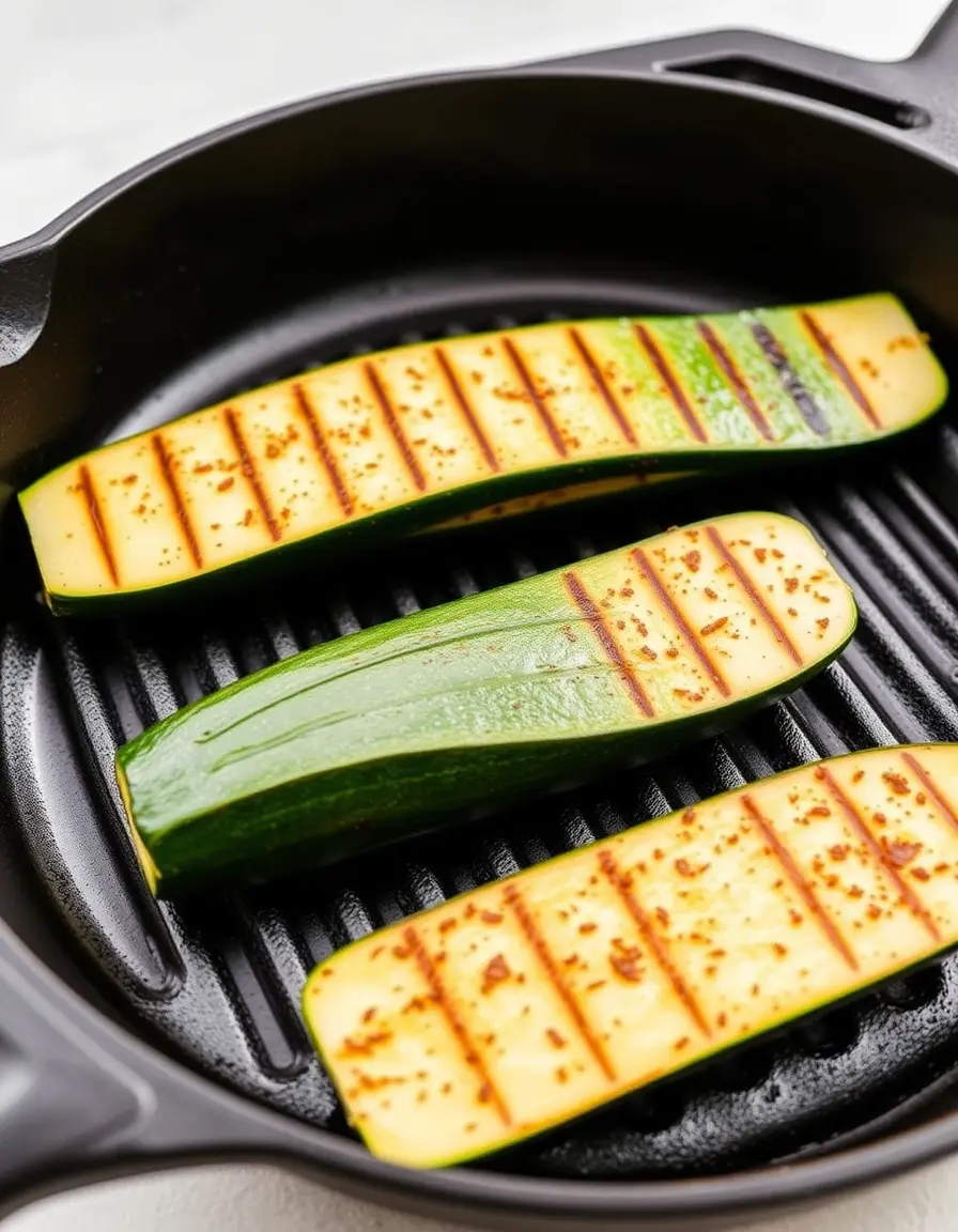 Poêle grill en fonte pour courgettes grillées