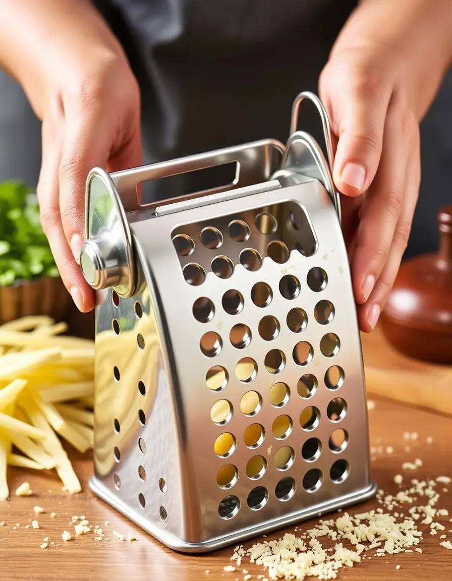 Presse-purée en acier inoxydable avec grille ergonomique