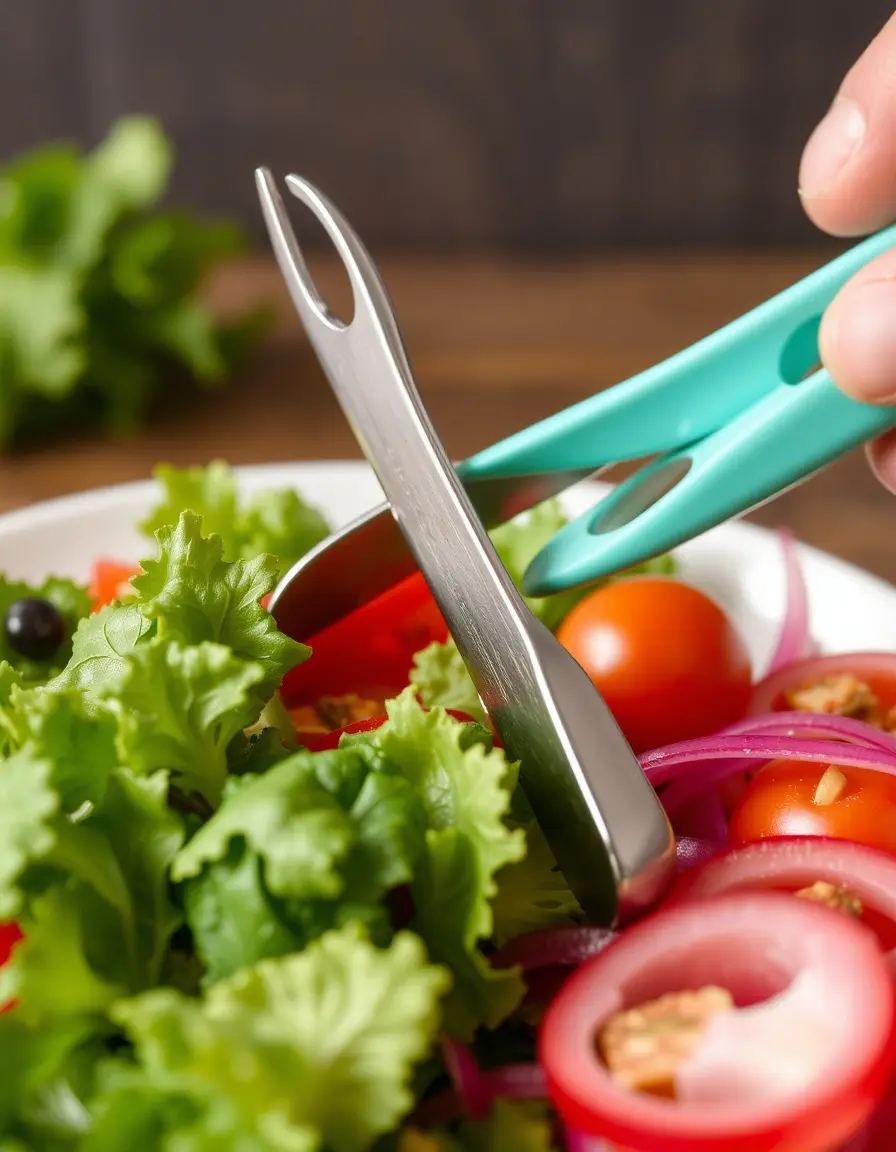 Set de pinces à salade et service style ciseaux