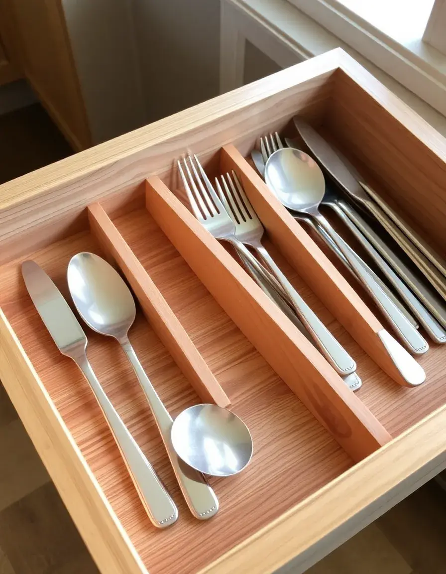 Insert à couverts en bois noble pour tiroir
