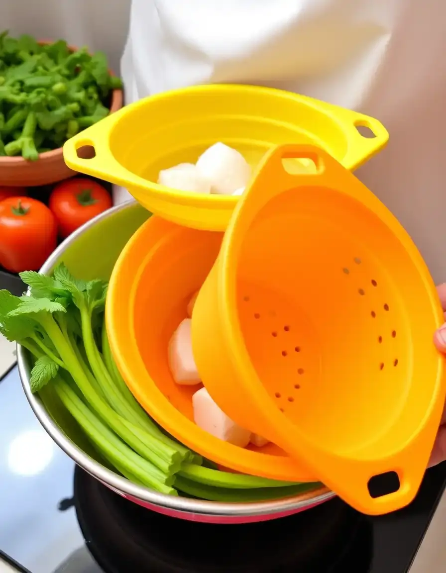 Ensemble de passoires pliables en silicone