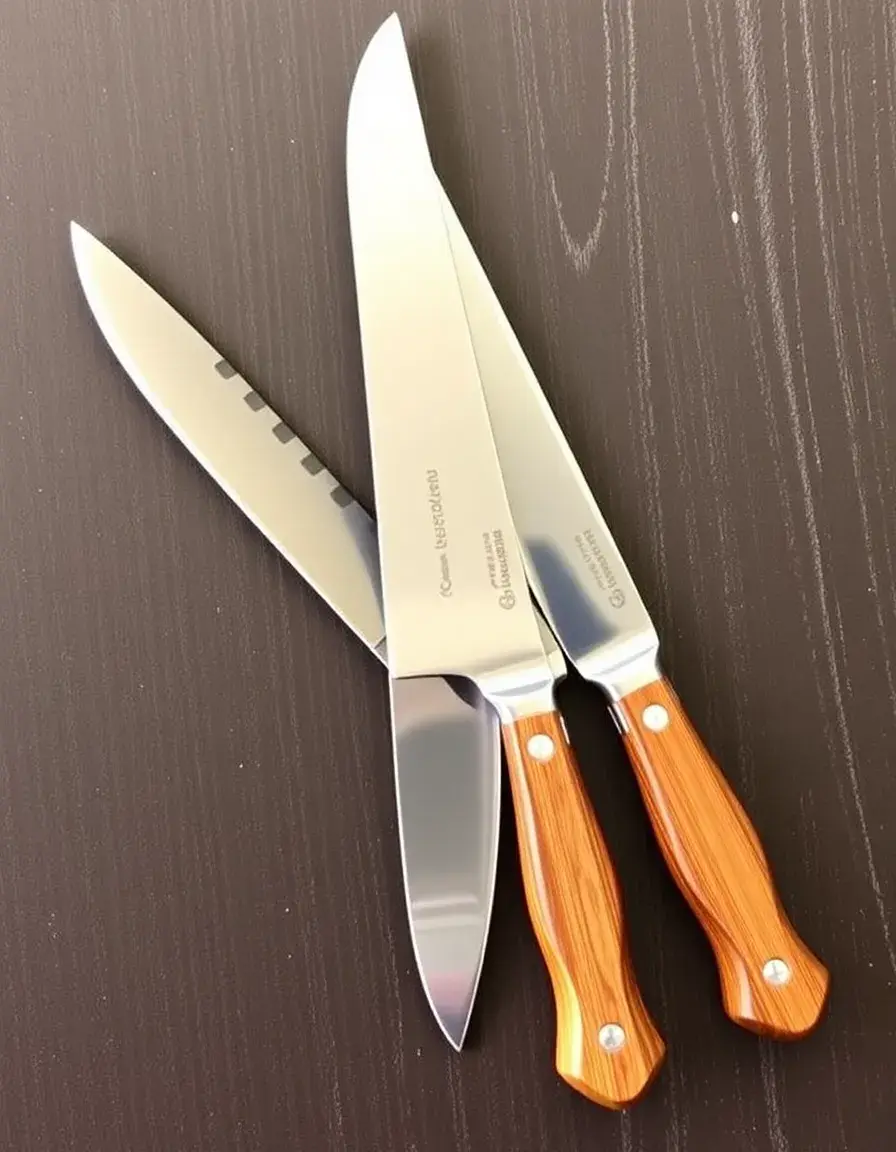 Set de couteaux à steak avec manches en bois élégants