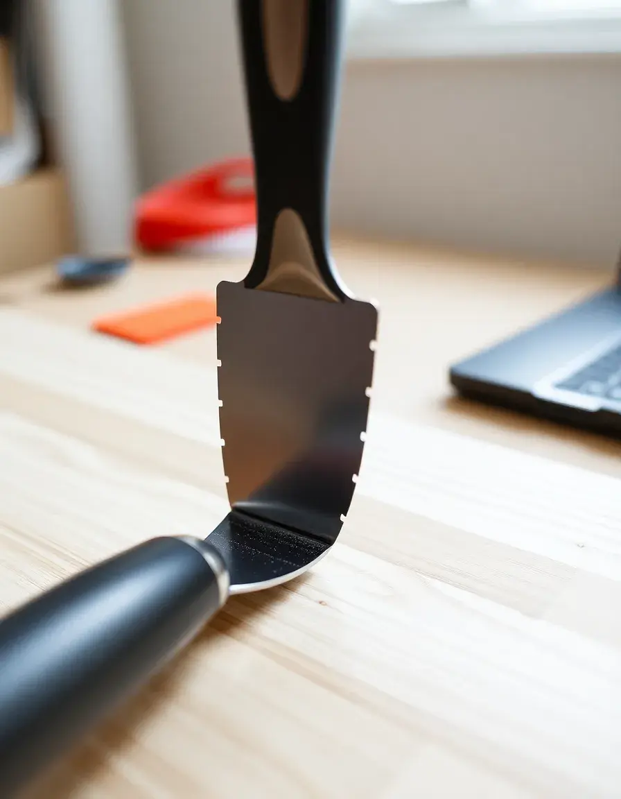 Spatule crantée pour pose de carrelage crédence cuisine