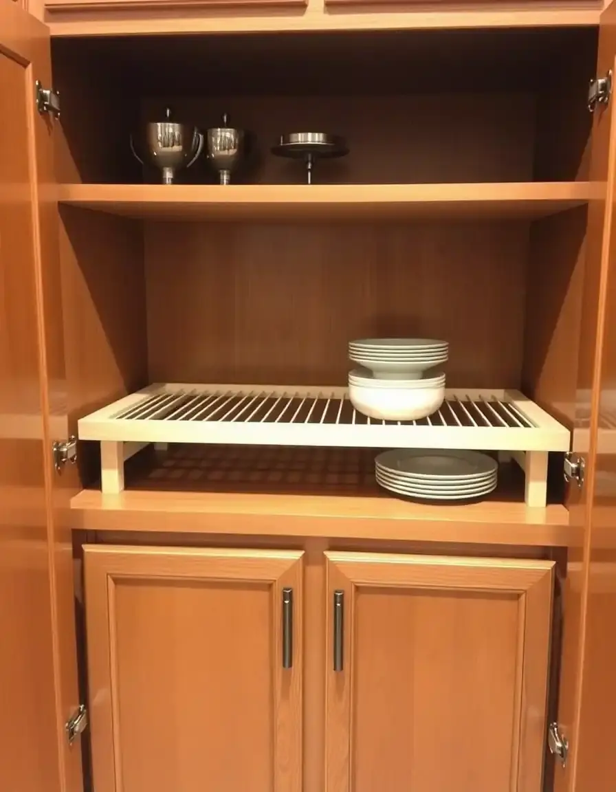 Étagère supplémentaire cuisine aménagement pour placards