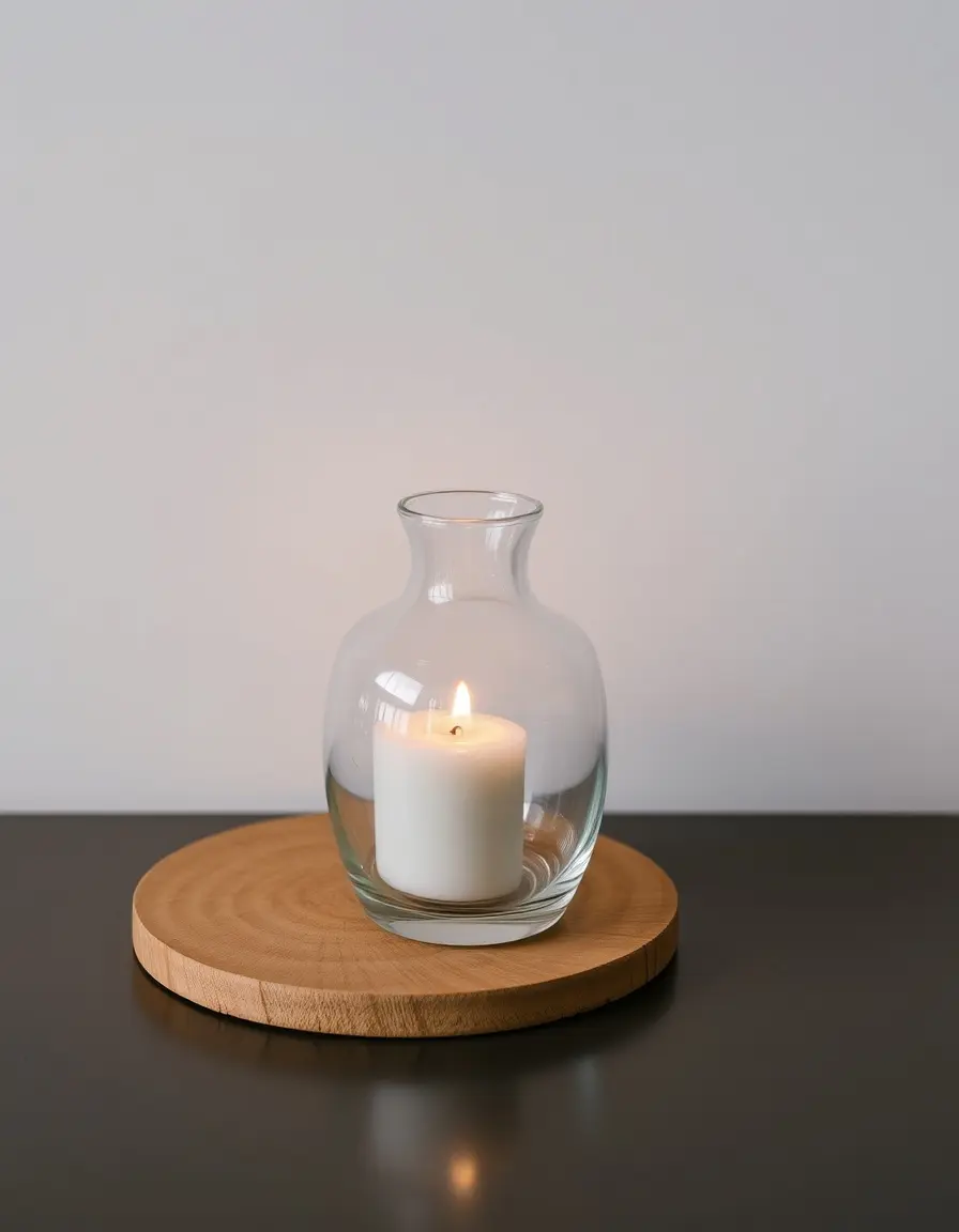 Petit vase en verre pour décoration d'îlot