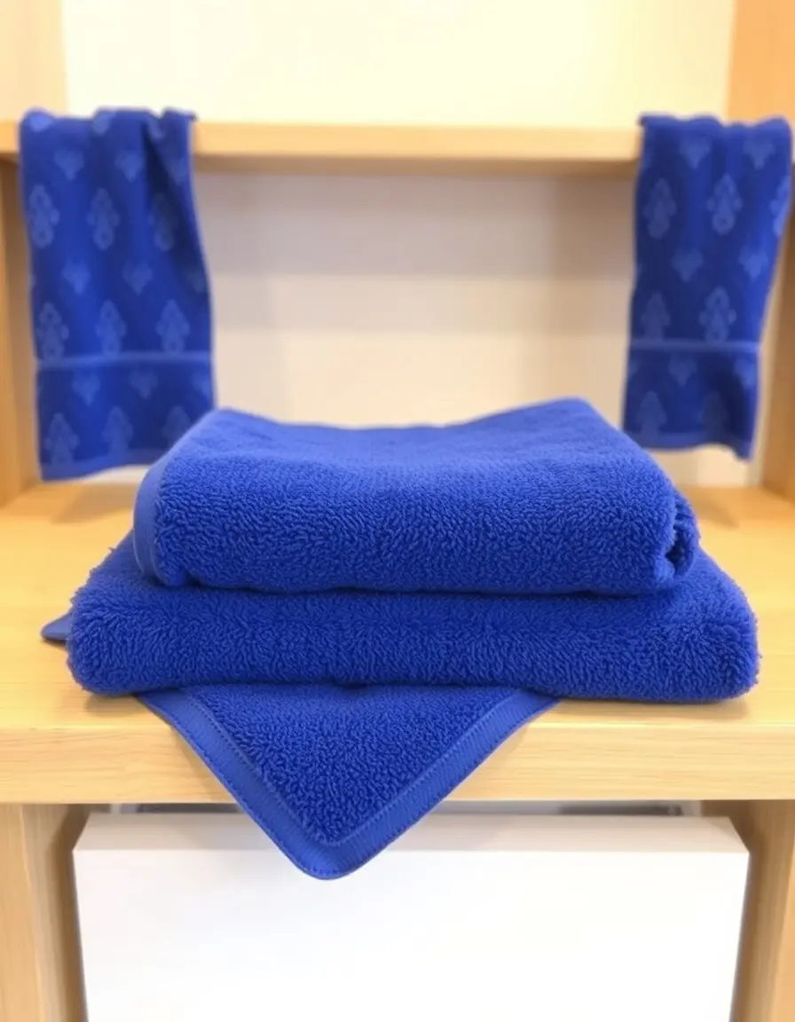 Ensemble de serviettes en microfibre bleue pour cuisine