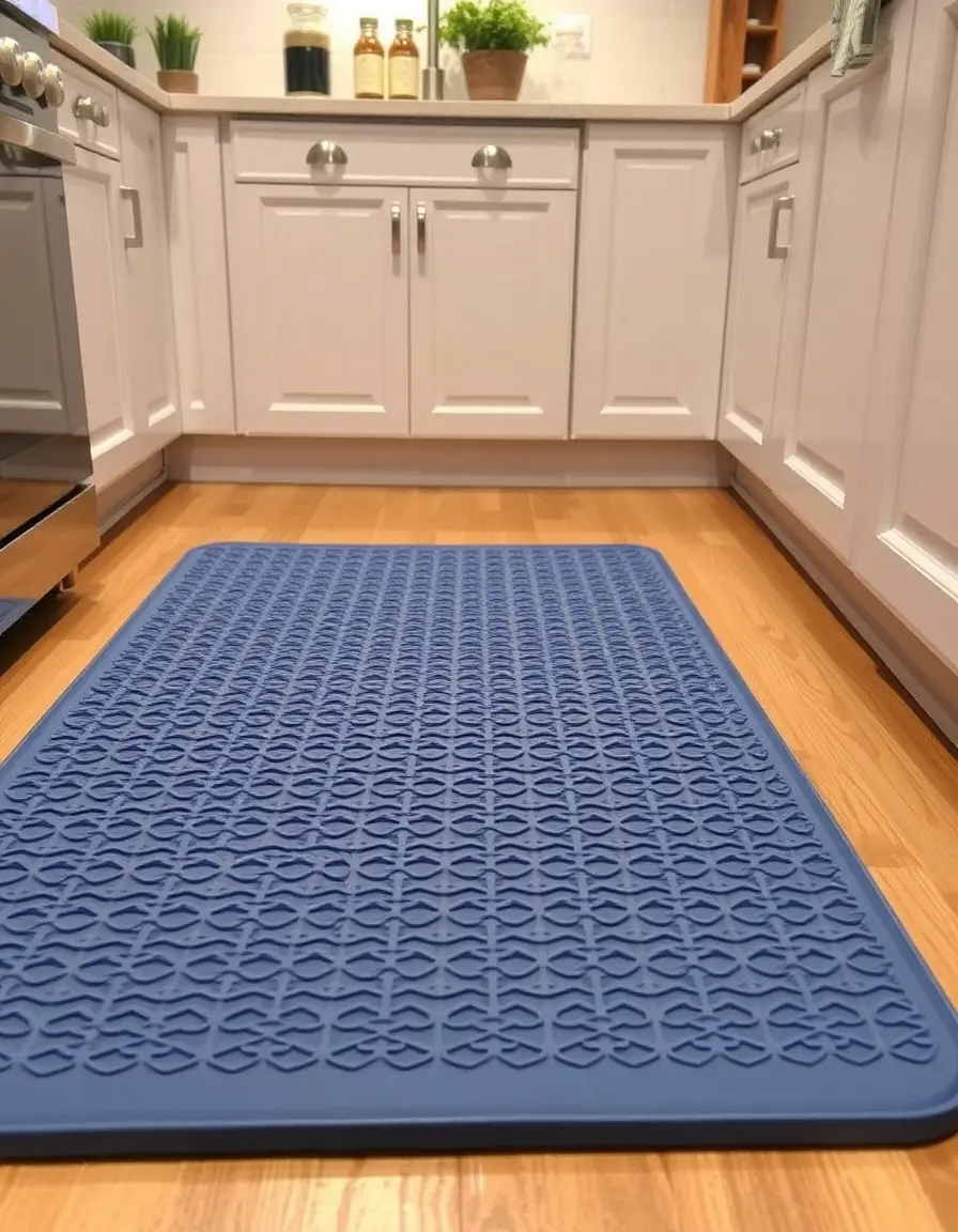 Tapis de cuisine anti-fatigue bleu
