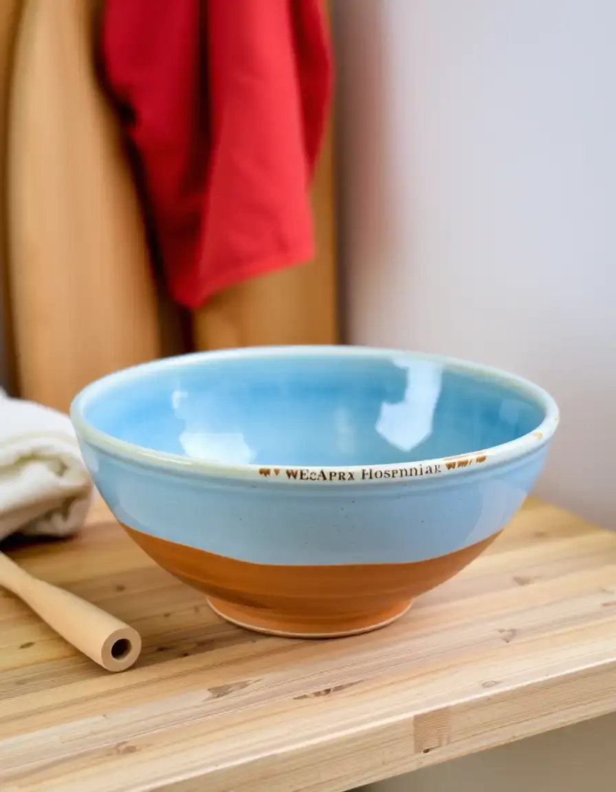 Bol mélangeur en céramique bleue