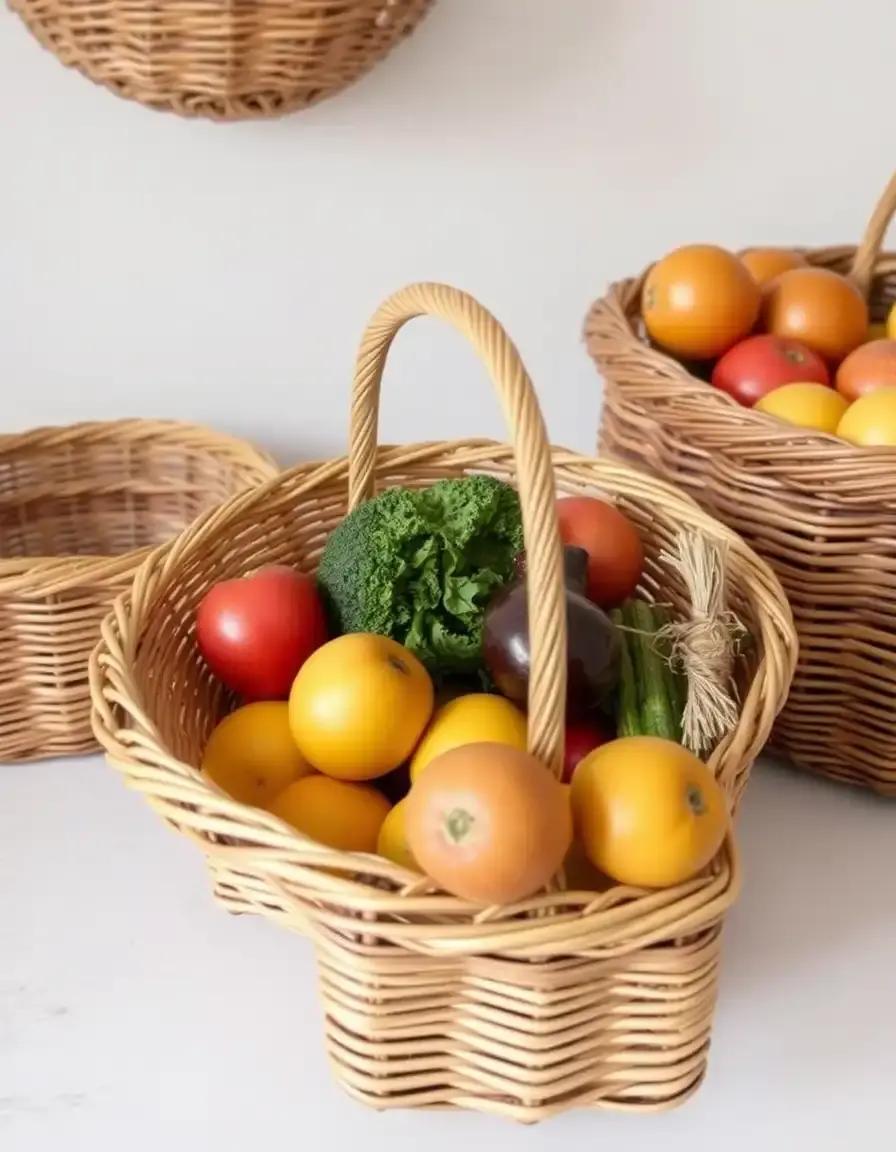 Panier en osier tressé pour fruits et légumes