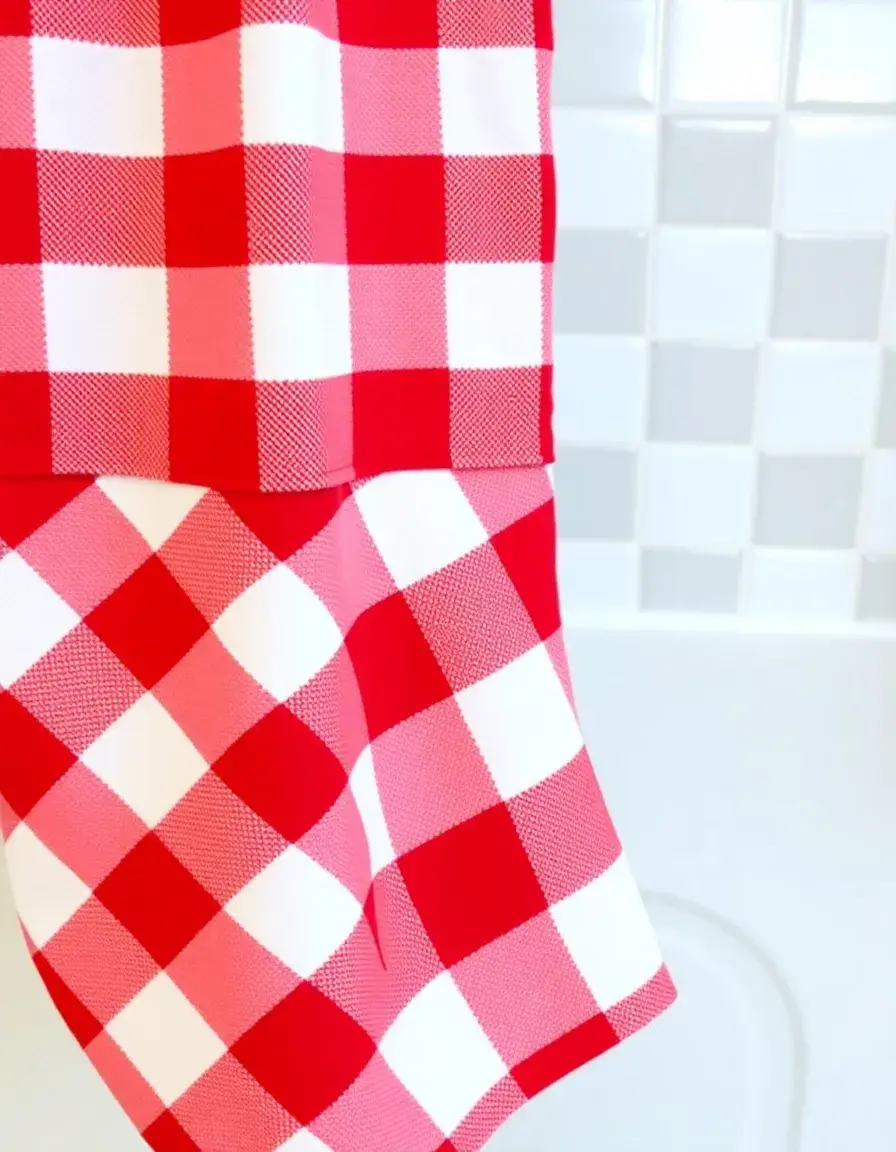 Torchon de cuisine à carreaux rouges et blancs