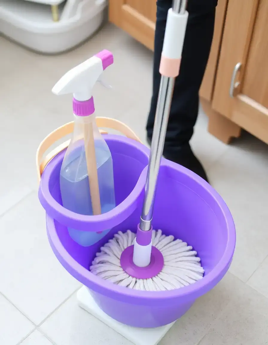 Kit balai serpillère avec seau essoreur pour cuisine