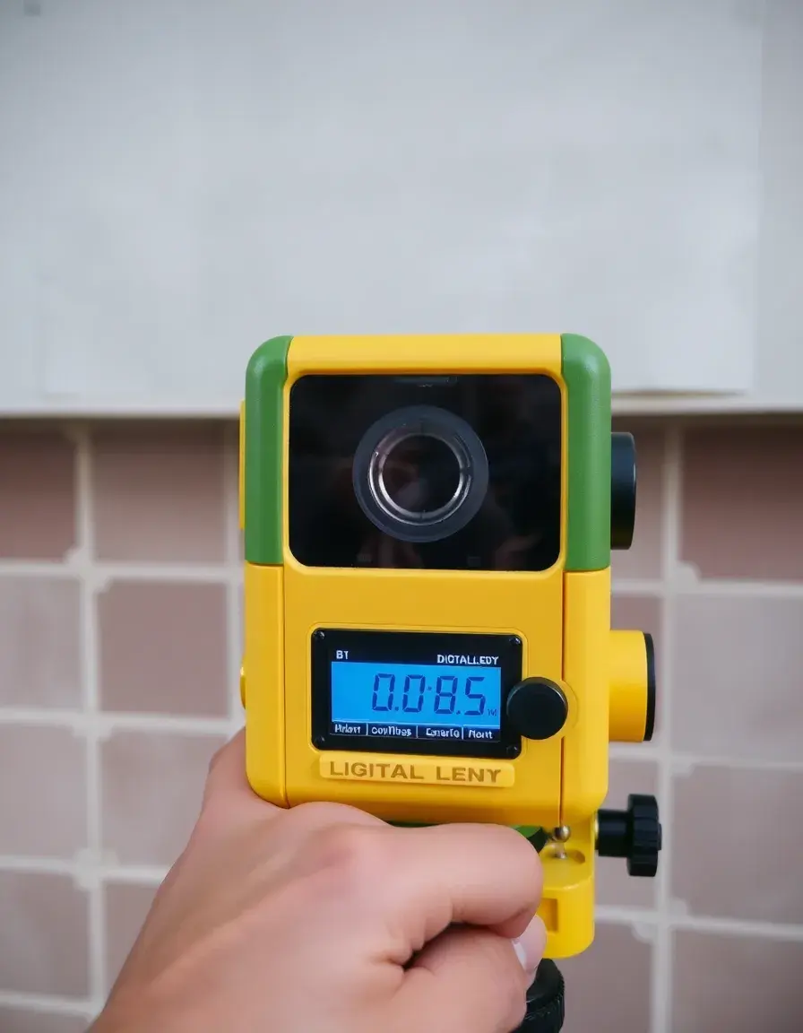 Outil de niveau digital pour installation de carrelage sol cuisine
