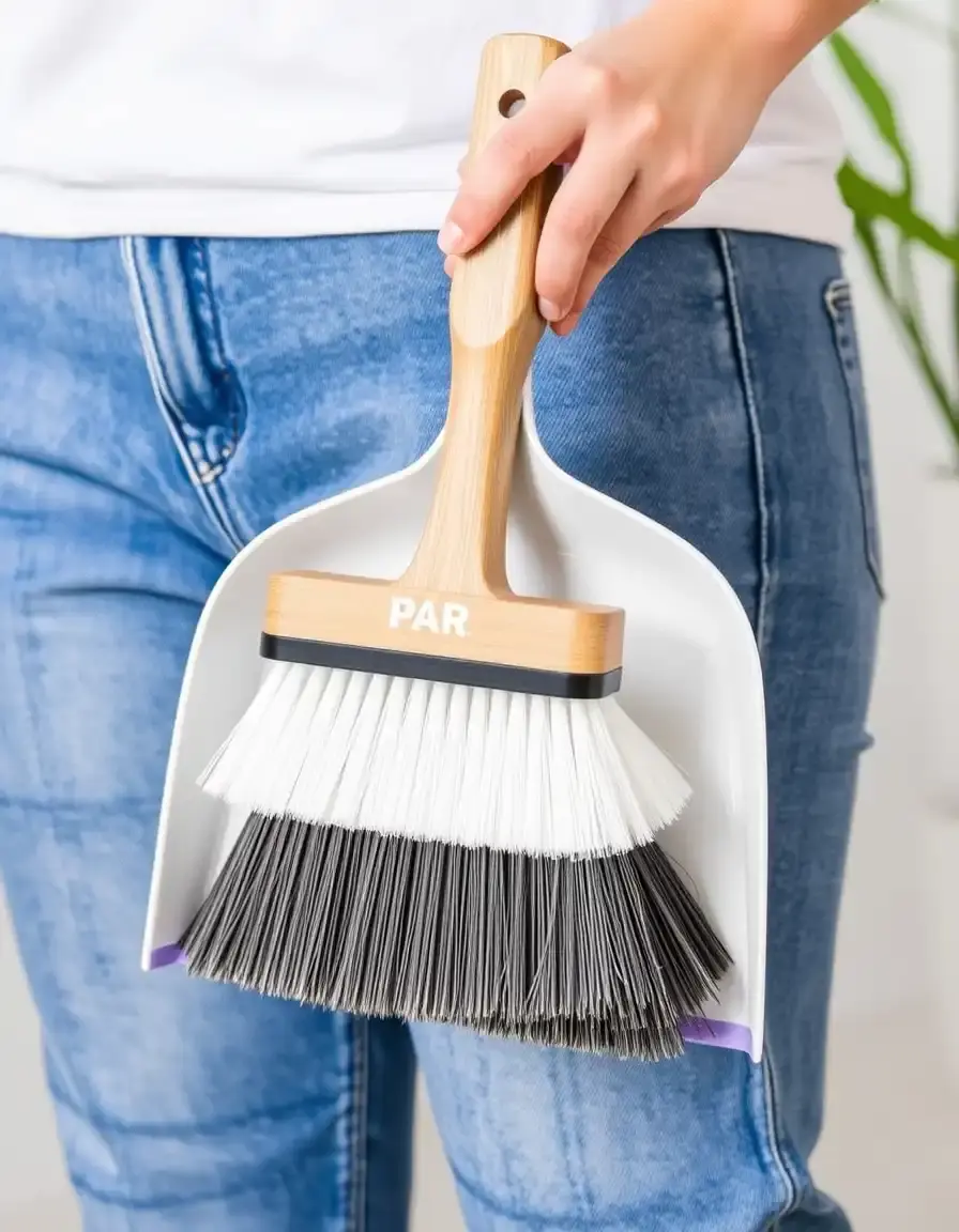 Pelle et balayette ergonomique pour cuisine