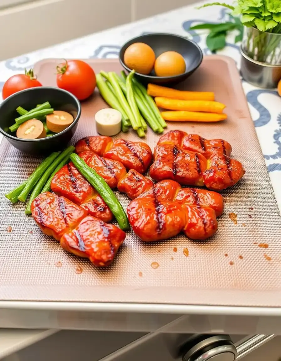 Tapis de grillade antiadhésif pour table