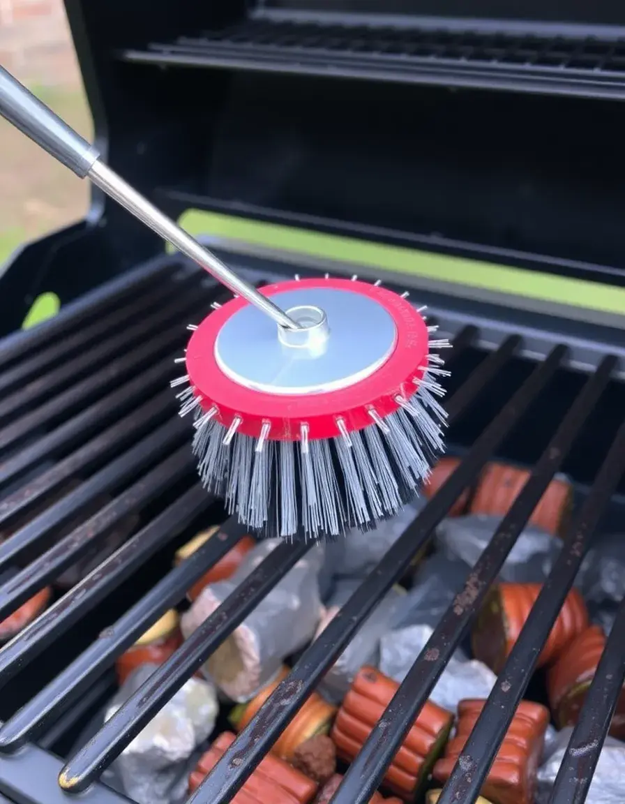 Brosse de nettoyage pour barbecue en fils d'acier