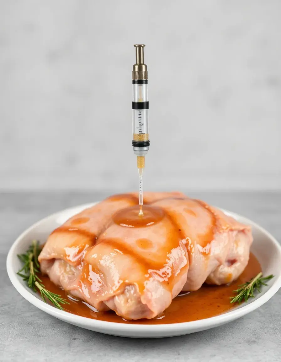 Injecteur de marinade en acier avec aiguilles de précision