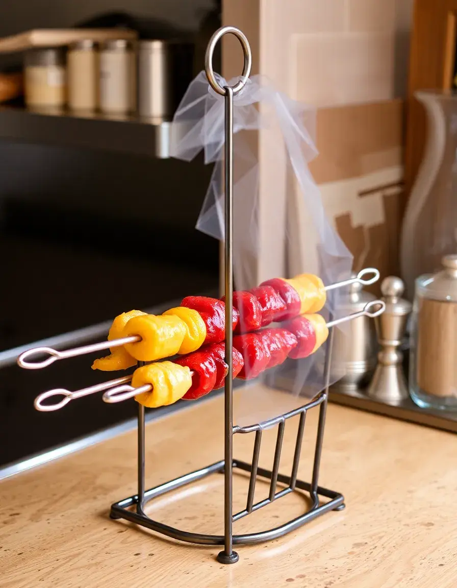 Support de brochettes en métal pour une cuisson uniforme