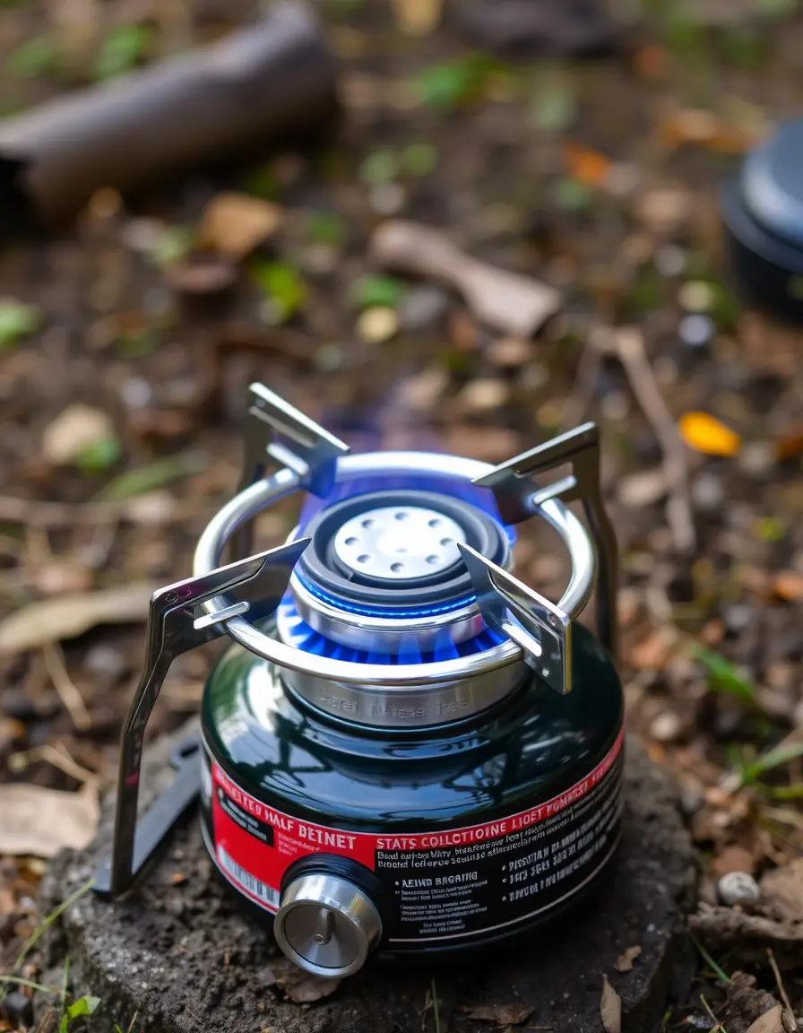 Réchaud à gaz portable compact pour cuisine d'été et camping