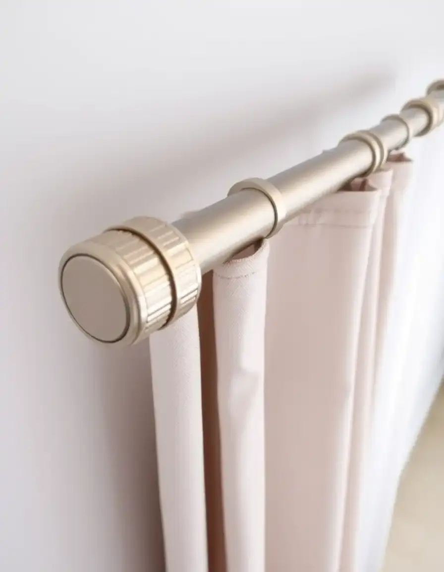 Tringle à rideaux ajustable noire minimaliste