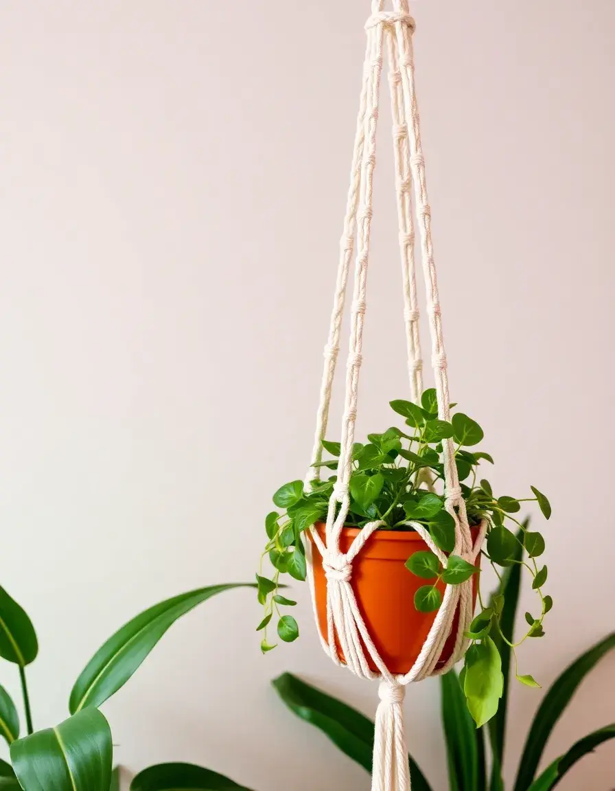 Suspension pour plante en macramé