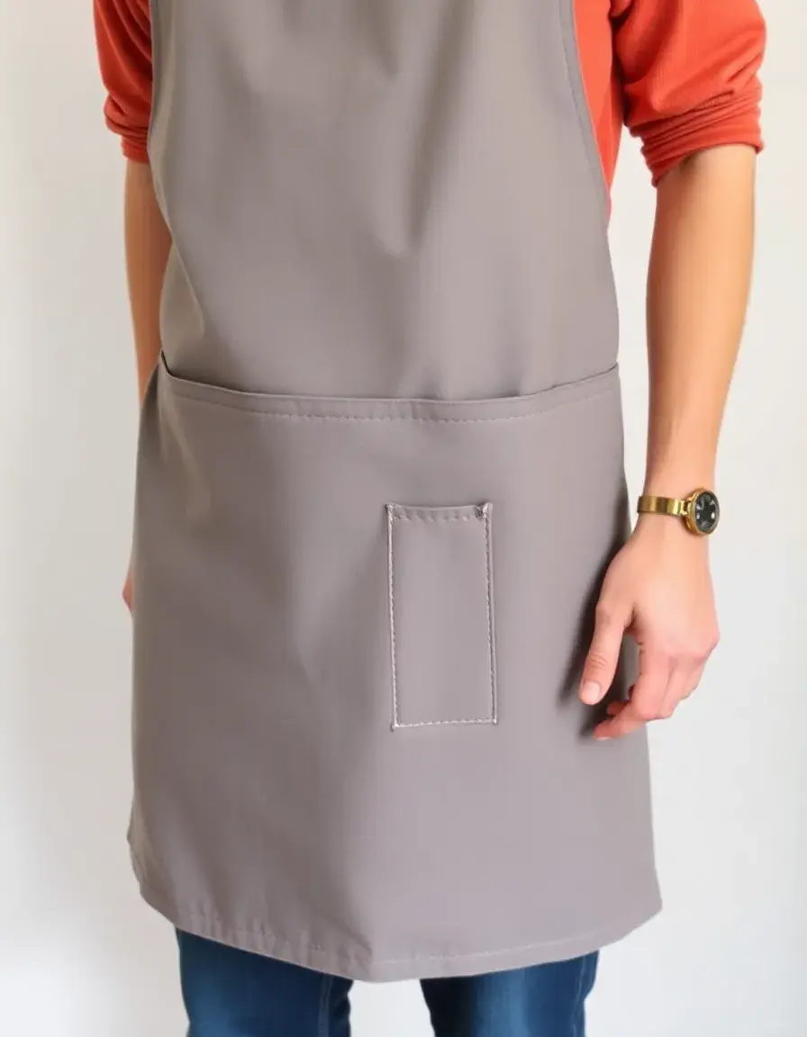 Tablier gris ajustable avec poches